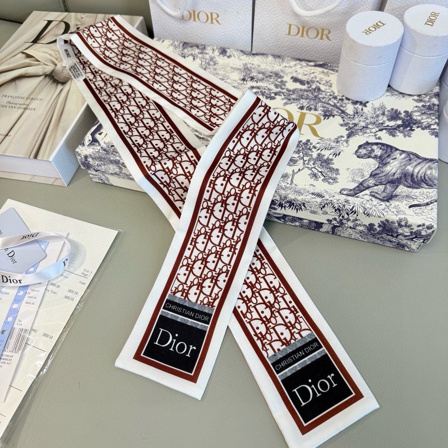 DIOR 26S SCARF 100CM IN SILK 316476