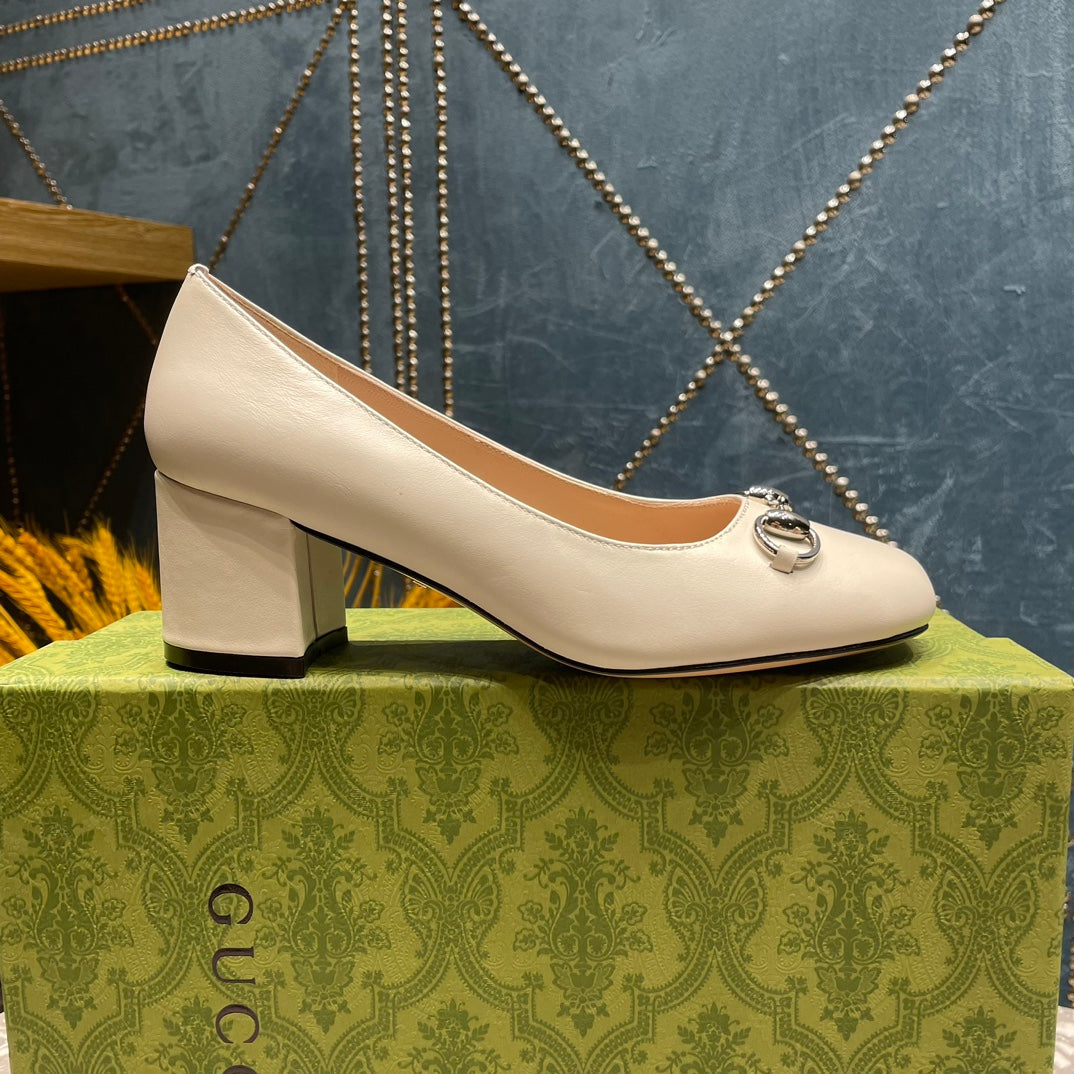 HIGH PUMP 55MM IN WHITE SHEEPSKIN