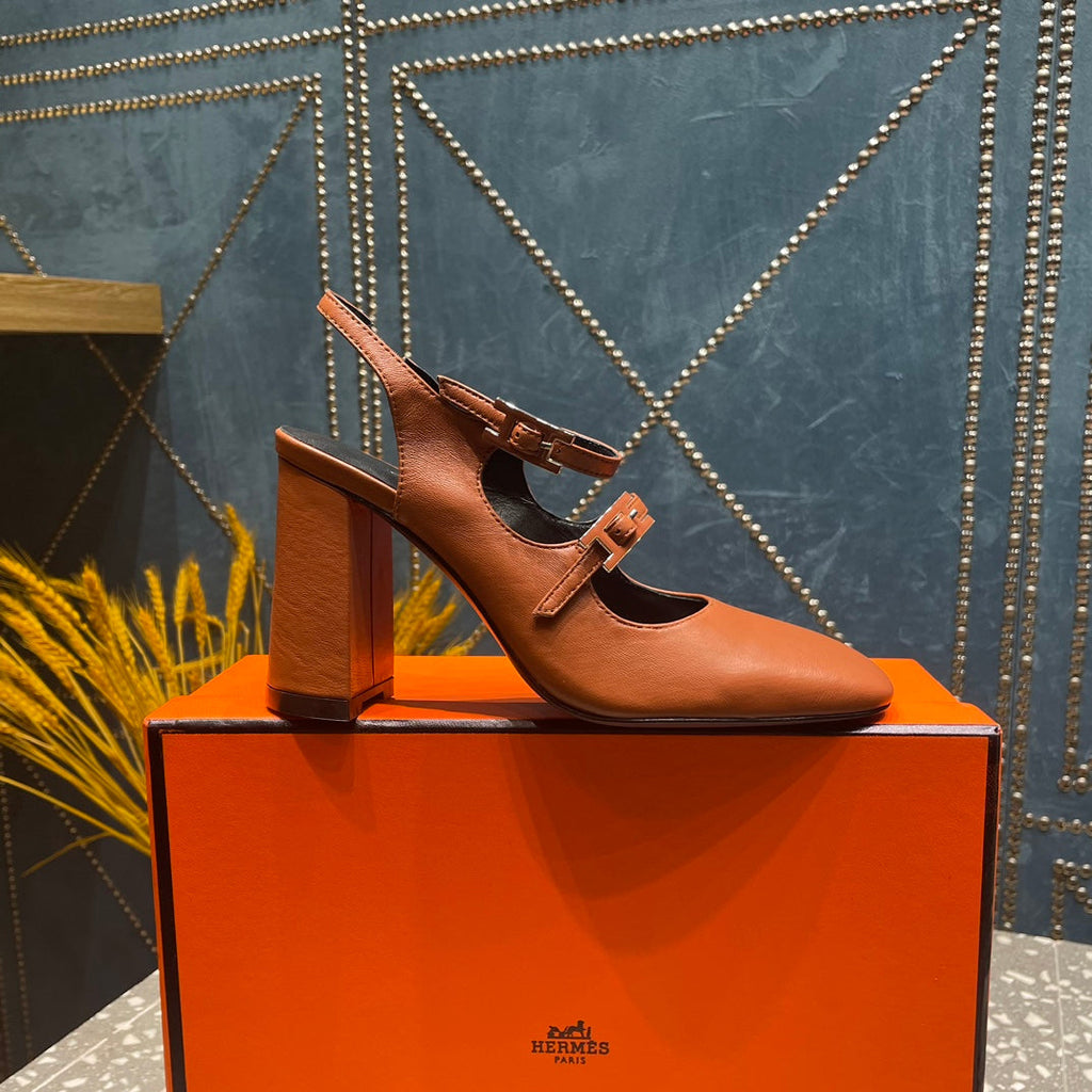 JACKIE 80 MM PUMP IN UMBER BROWN CALFSKIN