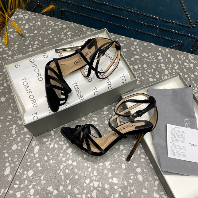VELVET IDA SANDAL 10 CM BLACK
