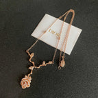 High-Quality Silver Alloy - 14K Rose gold Plated