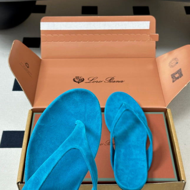 LP 26S THONG SANDALS IN BLUE SUEDE