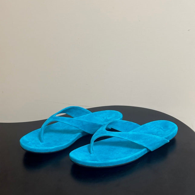 LP 26S THONG SANDALS IN BLUE SUEDE