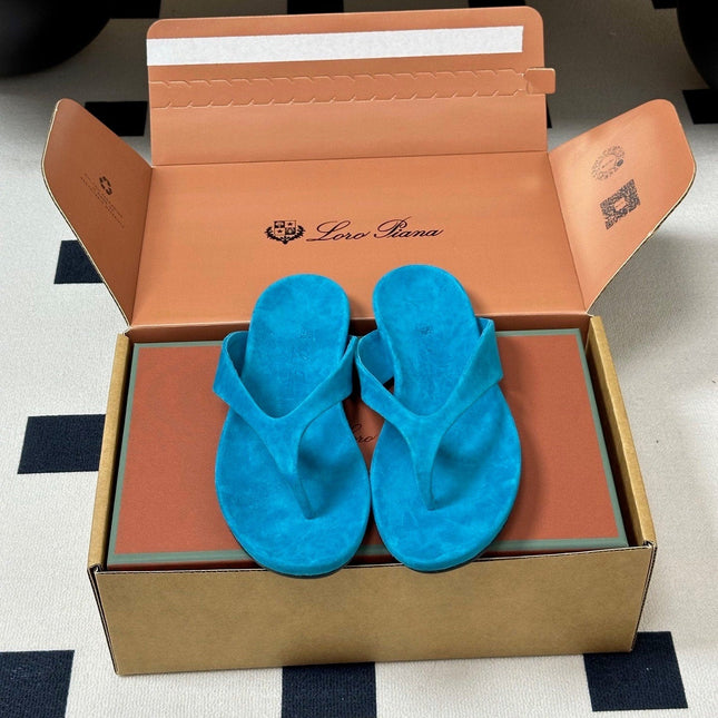 LP 26S THONG SANDALS IN BLUE SUEDE