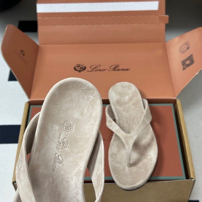 LP 26S THONG SANDALS IN BEIGE SUEDE