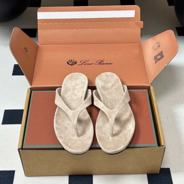 LP 26S THONG SANDALS IN BEIGE SUEDE