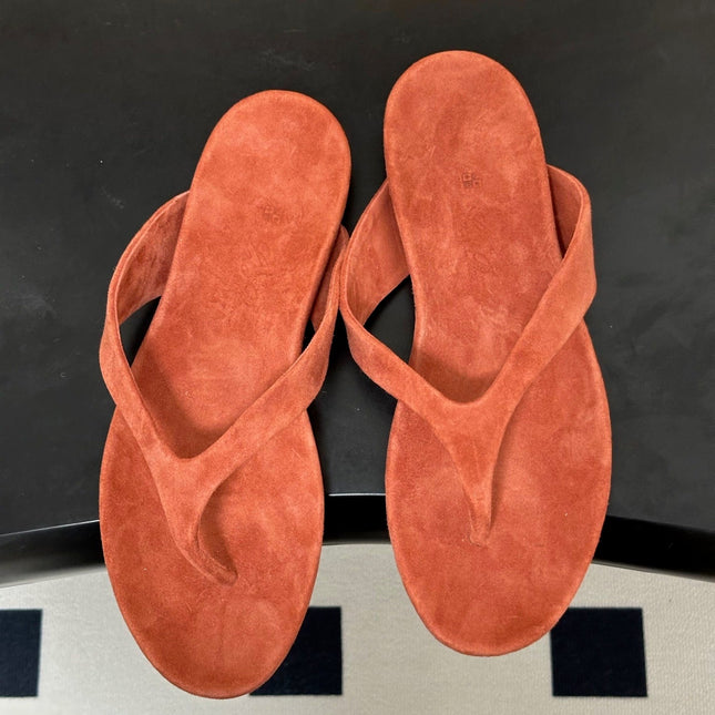 LP 26S THONG SANDALS IN BRICK RED SUEDE