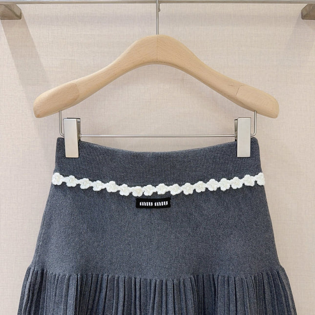 MIUMIU KNIT PLEATED SKIRT STYLE 803