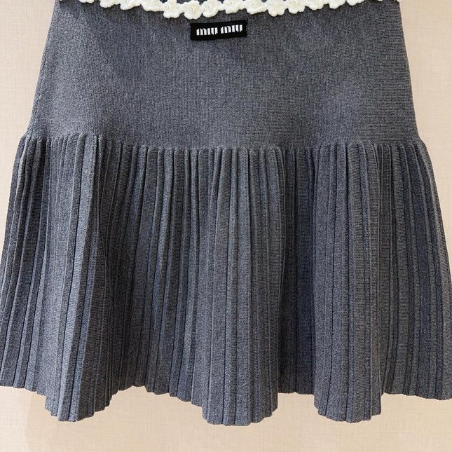 MIUMIU 26S PLEATED KNIT SKIRT 950