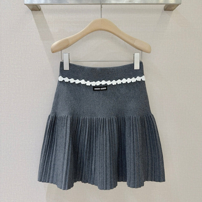 MIUMIU 26S PLEATED KNIT SKIRT 950