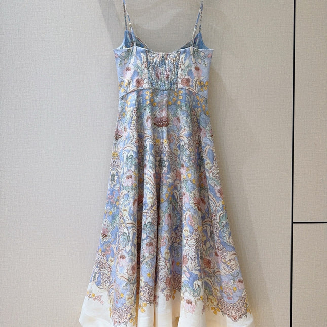 ZIMMERMANN 26S PATTERNED SPAGHETTI STRAP DRESS STYLE 73