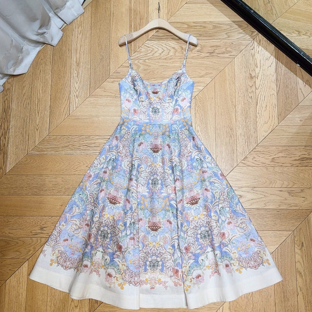 ZIMMERMANN 26S PATTERNED SPAGHETTI STRAP DRESS STYLE 73
