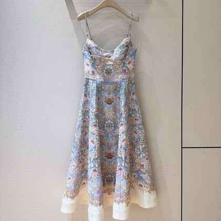 ZIMMERMANN 26S PATTERNED SPAGHETTI STRAP DRESS STYLE 73