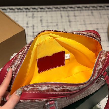 SAINT MARTIN BAG 35 IN BURGUNDY RED GOYARDINE CANVAS AND CALFSKIN