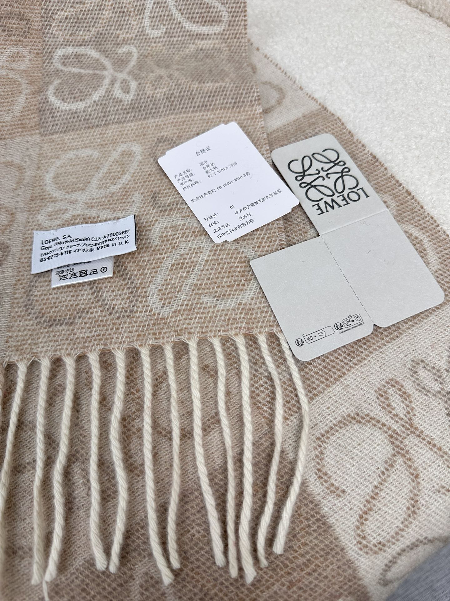LOEWE 26S SCARF 200 IN CASHMERE 126268