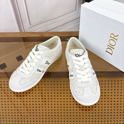DIOR 26S SNEAKERS IN LIGHT GREY SUEDE AND TWEED