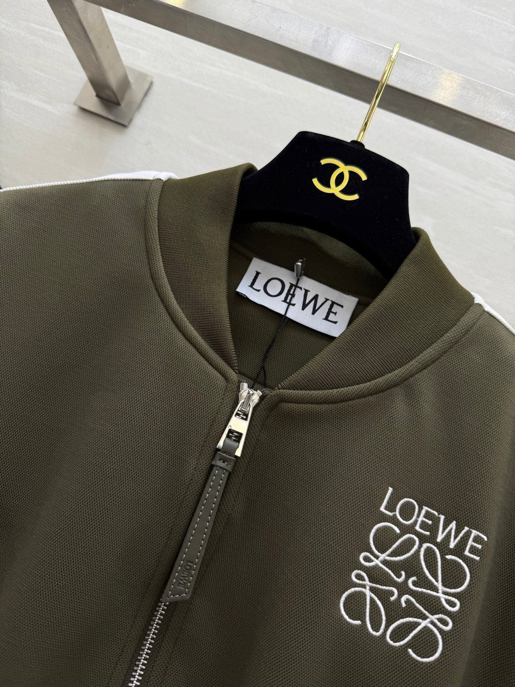Loewe 25 Logo Jersey Track Jacket Green Cotton