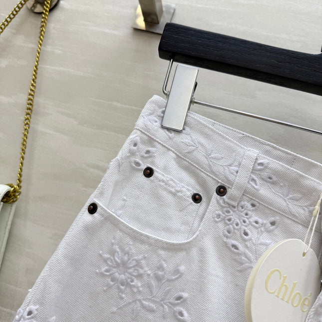 CHLOE 25S WHITE PANTS STYLE 002
