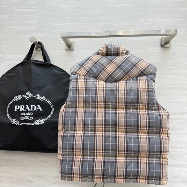 PRADA 25S PLAID DOWN VEST 512