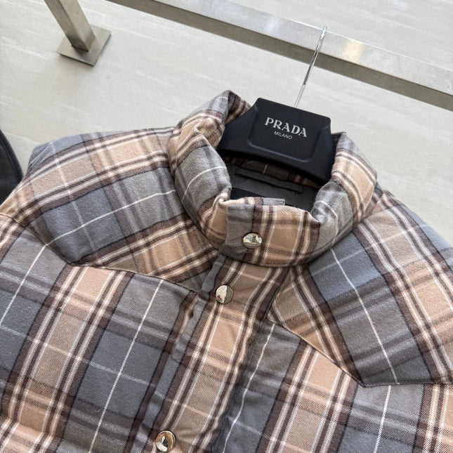 PRADA 25S PLAID DOWN VEST 512