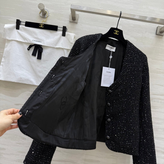 CHANEL 25S SEQUIN-EMBELLISHED TWEED JACKET 476