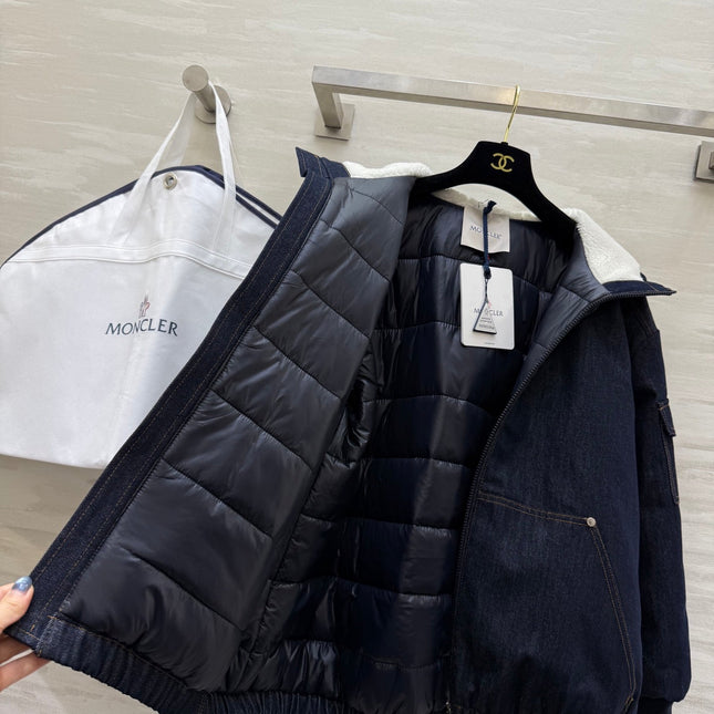 MONCLER 25S COTTON DENIM HOODED JACKET 345
