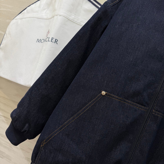 MONCLER 25S COTTON DENIM HOODED JACKET 345