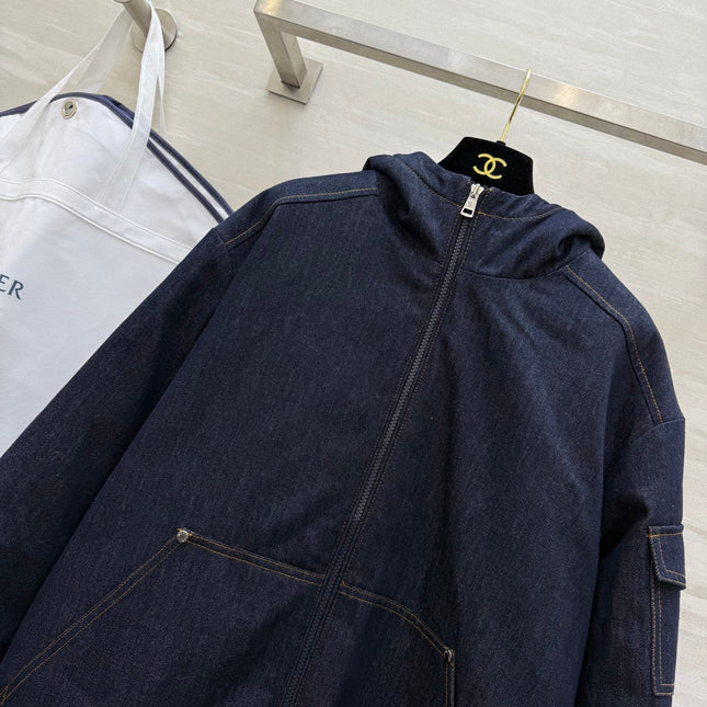 MONCLER 25S COTTON DENIM HOODED JACKET 345