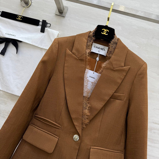 CHANEL 26S LACE-TRIMMED BLAZER 810
