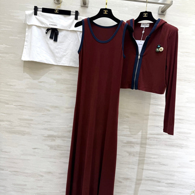 CHANEL 26S JACKET AND SLEEVELESS DRESS SET 962