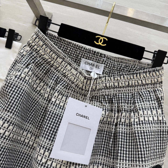 CHANEL 26S WIDE-LEG PLAID PANTS 971