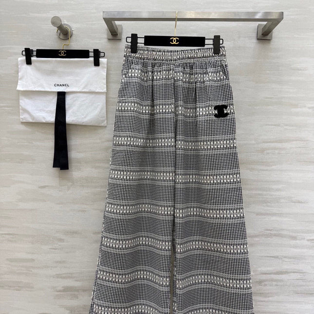 CHANEL 26S WIDE-LEG PLAID PANTS 971