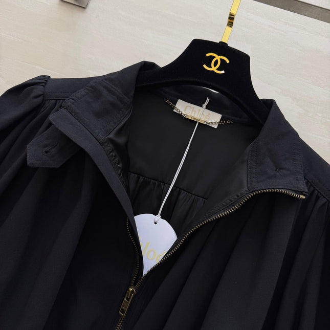 CHLOE BOULE JACKET IN BLACK COTTON