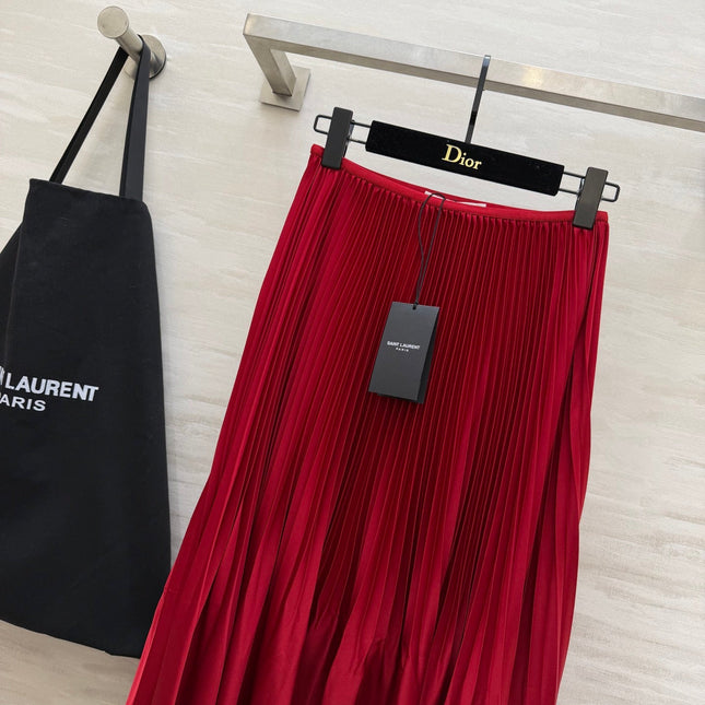 YSL 26S PLEATED MIDI SKIRT 268