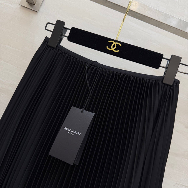 YSL 26S PLEATED MIDI SKIRT 267