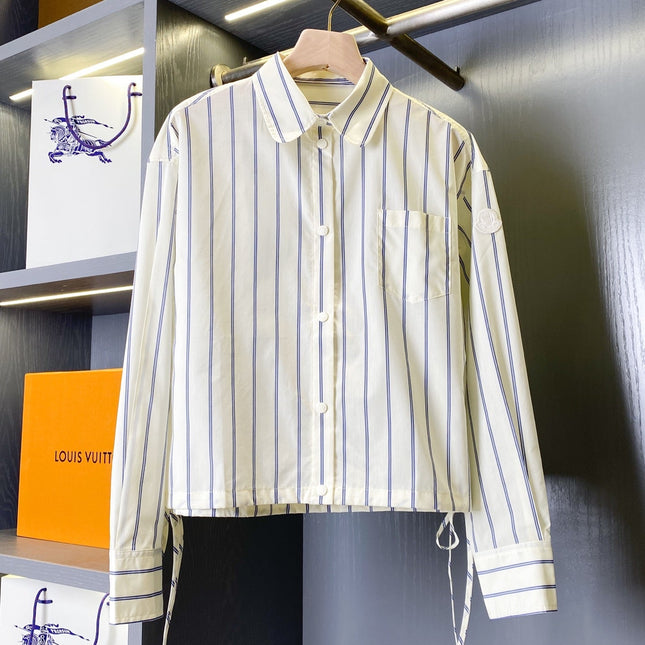 MONCLER 26S STRIPED LONG-SLEEVE SHIRT 679
