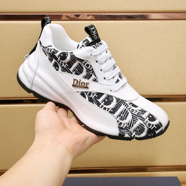 CD LINE SNEAKER WHITE AND BLACK CALFSKIN