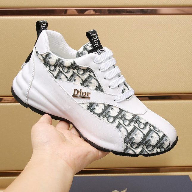CD LINE SNEAKER WHITE AND CHARCOAL CALFSKIN