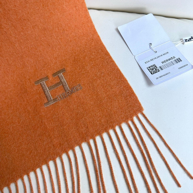 HERMES 26S LONG SCARF 190 IN CASHMERE 309792