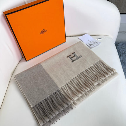 HERMES 26S LONG SCARF 190 IN CASHMERE 309794