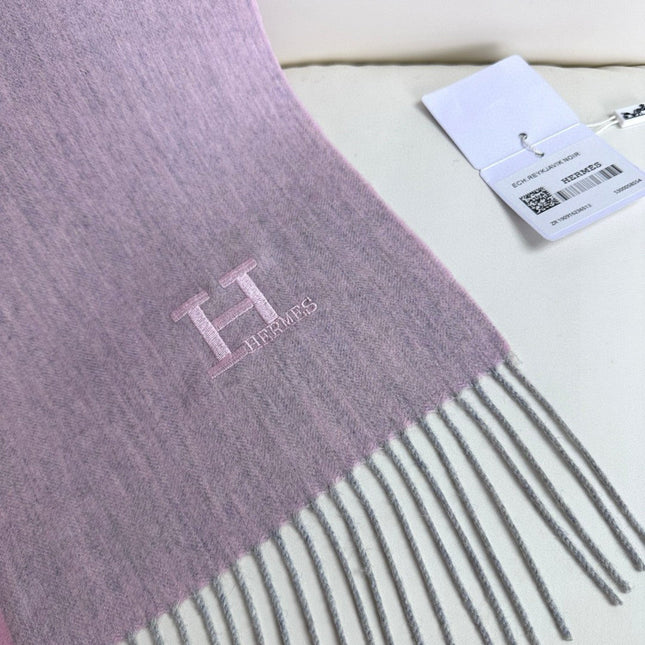 HERMES 26S LONG SCARF 190 IN CASHMERE 309791