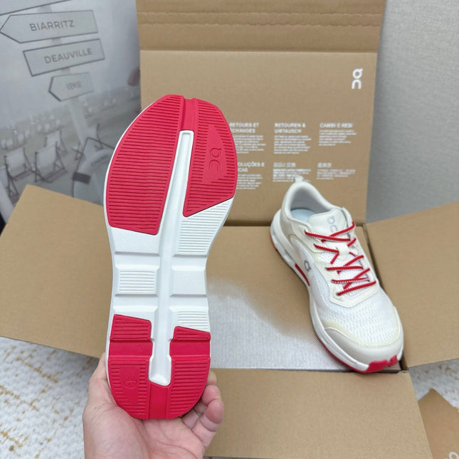 LOEWE 26S ON CLOUDTILT SHOES IN WHITE AND RED MESH