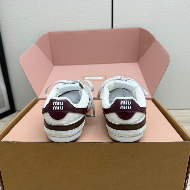 MIUMIU 26S SNEAKERS IN WHITE FABRIC AND SUEDE STYLE 13