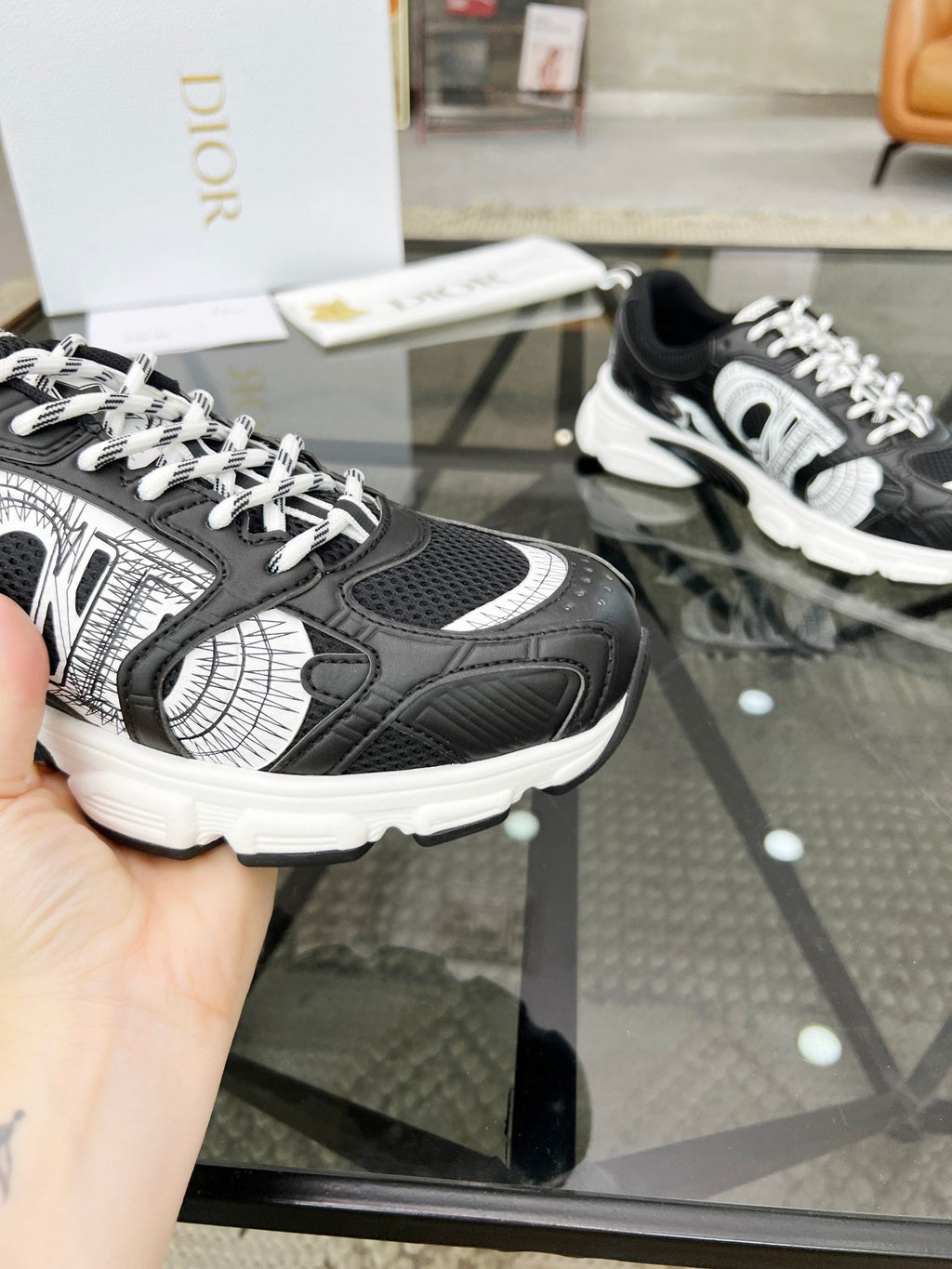 CD CHRONO SNEAKER BLACK MESH FABRIC