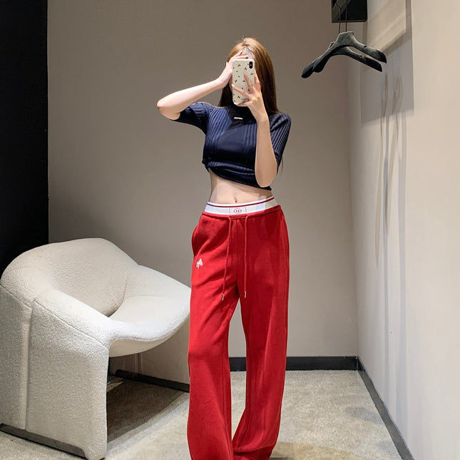HERMES 25S FLEECE-LINED WIDE-LEG PANTS 441