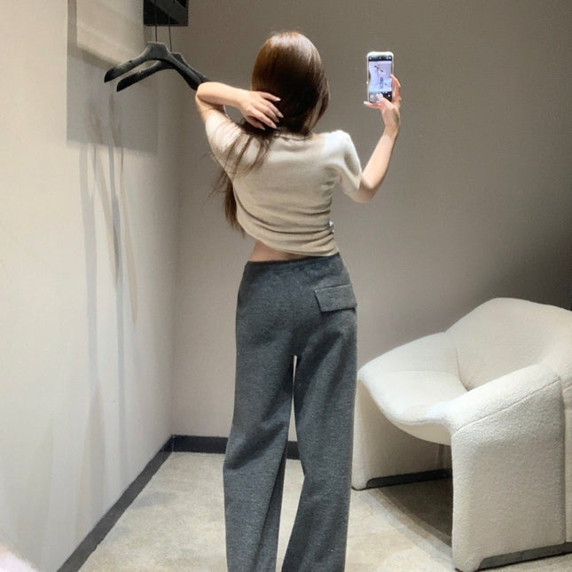 MIUMIU WIDE-LEG PANTS STYLE 657