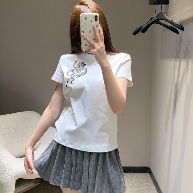 HERMES 25S SHORT-SLEEVE CREW NECK T-SHIRT 345