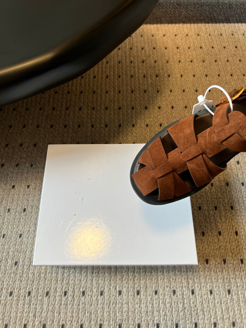 PRADA 26S ANKLE STRAP FISHERMAN SANDALS IN BROWN SUEDE