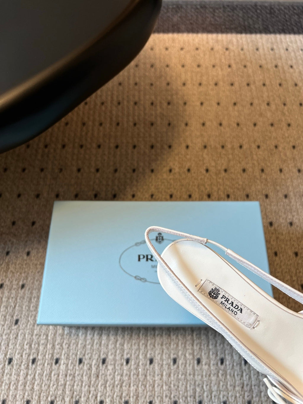 PRADA 26S BOW DETAIL SLINGBACK PUMPS 55MM IN WHITE PATENT CALFSKIN