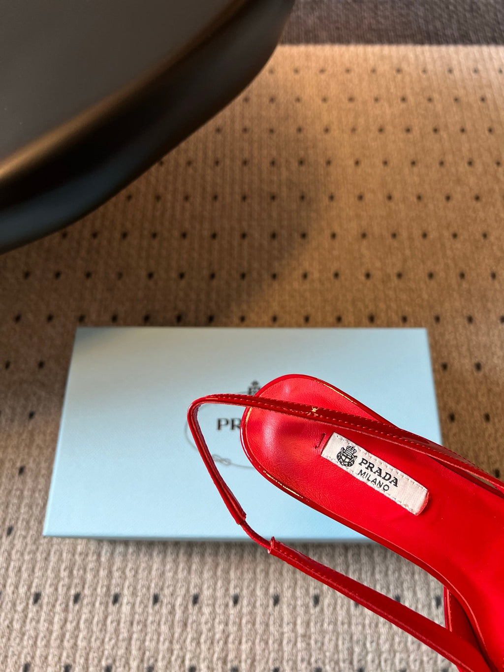 PRADA 26S BOW DETAIL SLINGBACK PUMPS 75MM IN RED PATENT CALFSKIN